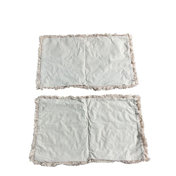 Linen Fringe Pillow Covers Boho 24"x12" Set - Picture 2 of 4